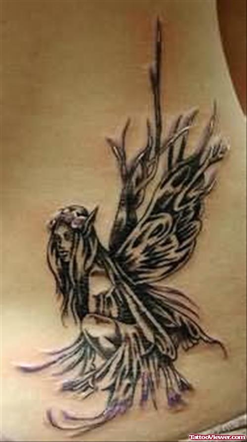 Elegant Fairy Tattoo On Hip