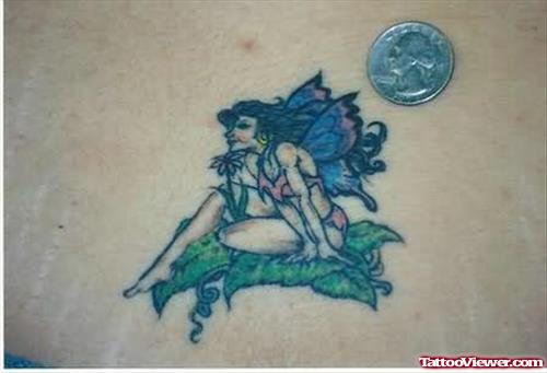 Sitting Awesome Fairy Tattoo