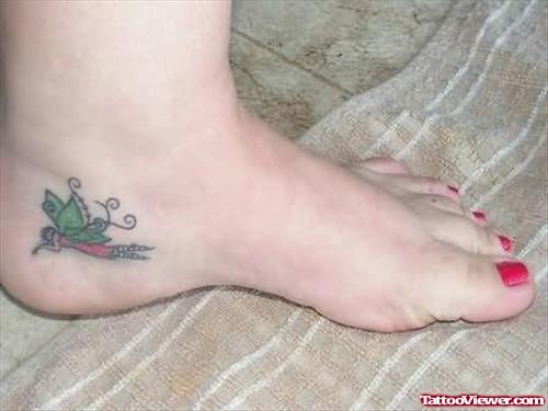 Tiny Fairy Tattoo On Heel