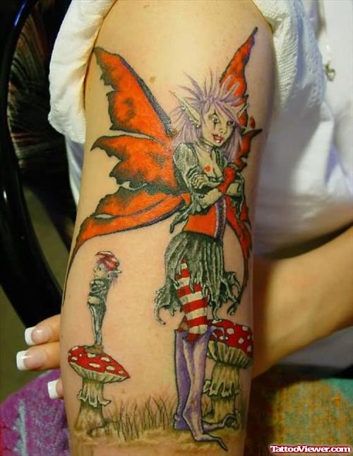 Devil Fairy Tattoo On Shoulder
