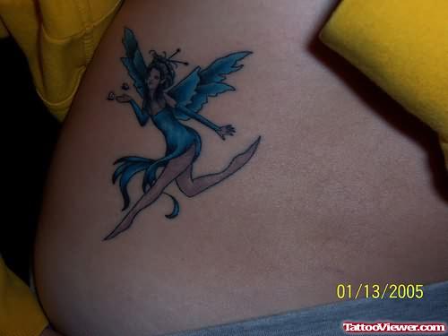 Blue Fairy Tattoo On Shoulder