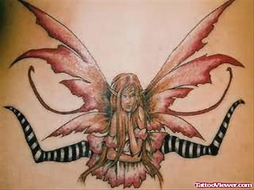 Sitting Fairy Tattoo Art
