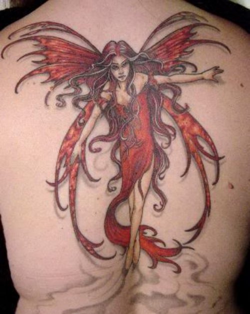 Full Back Body Fairy Tattoo