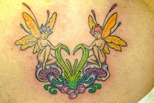 Awesome Back Body Fairy Tattoo