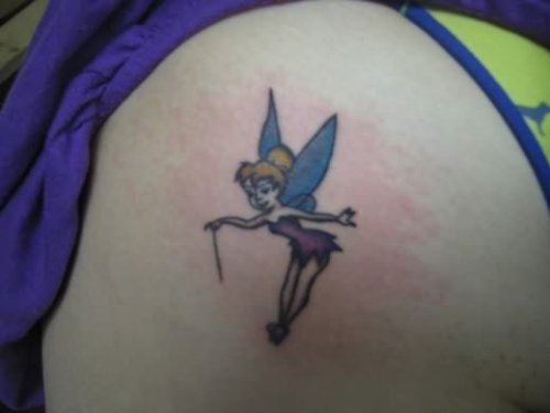 Tiny Fairy Tattoo for Shoulder