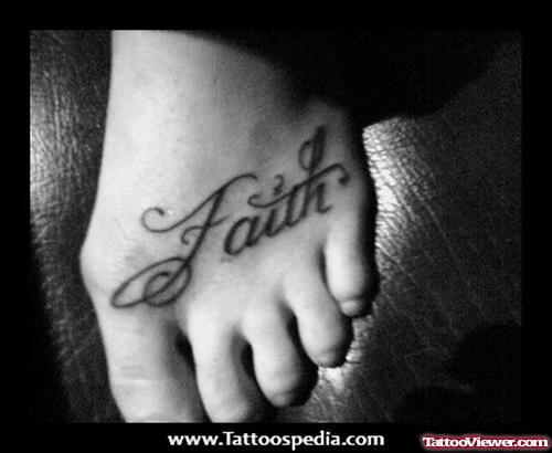 Left Foot Faith Tattoo For Girls