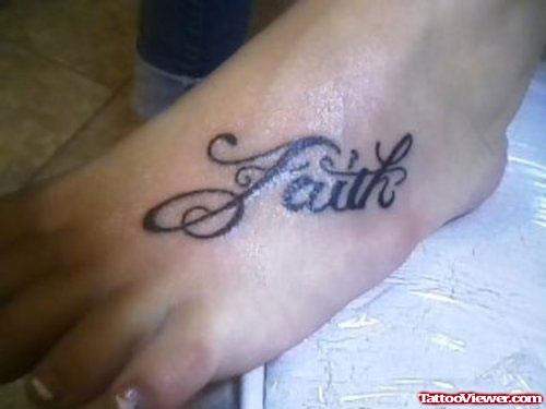 Classic Left Foot Faith Tattoo