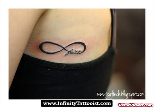 Girl Rib Side Infinite Faith Tattoo