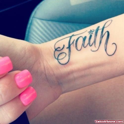Faith Tattoo On Right Wrist
