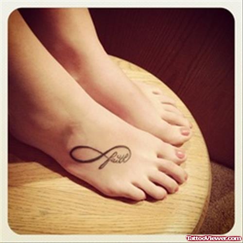 Right foot Infinity Faith Tattoo