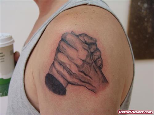 Promise Hands Faith Tattoo On Shoulder