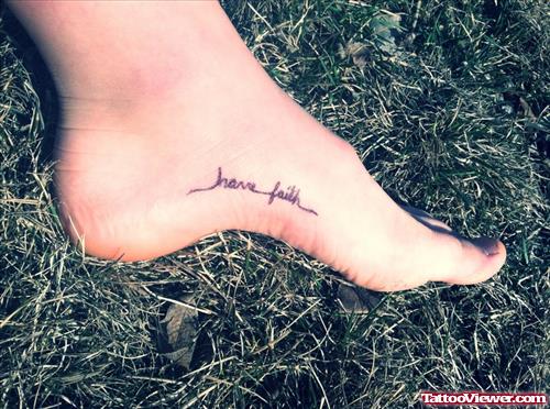 JHave Faith Tattoo On Left Foot