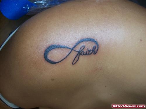 Infinity Faith Tattoo On Shoulder