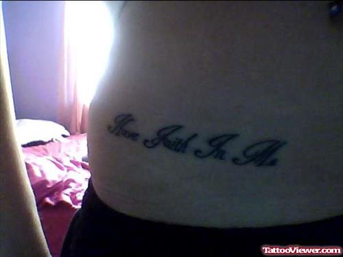Have Faith In Me Tattoo On Side Rib