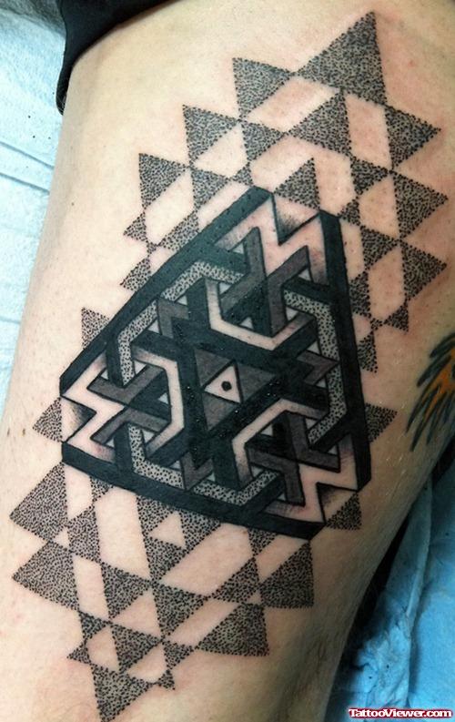 Geometric Dotwork Faith Tattoo
