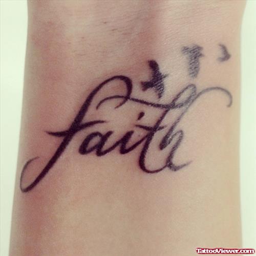Flying Birds And Faith Tattoo