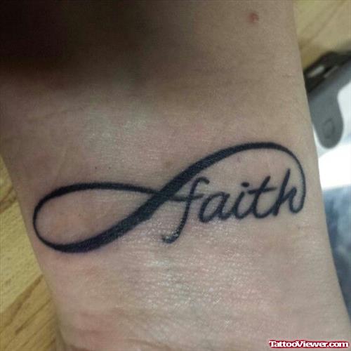 Classic Infinity Symbol And Faith Tattoo