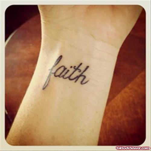 Wonderful Left Wrist Faith Tattoo