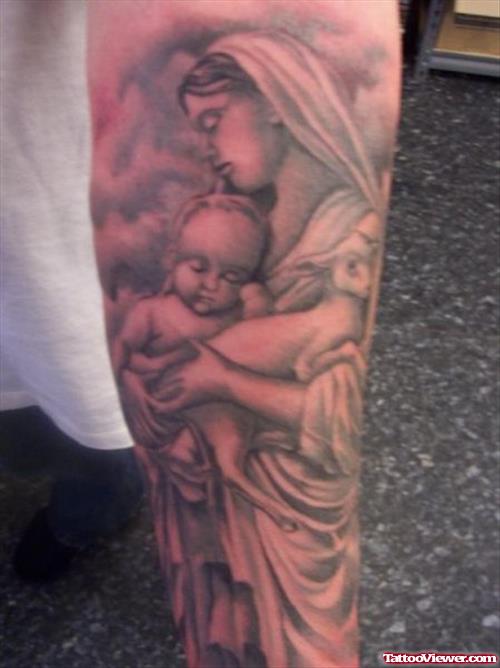 Virgin Mary Faith Tattoo