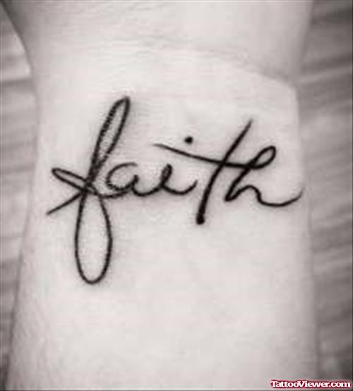 Simple Faith Tattoo On Wrist