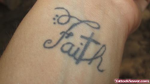 Stylish Faith Tattoo On Wrist