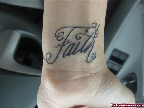 Wrist Faith Tattoo For Girls