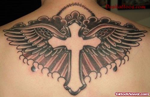 Winged Cross Faith Tattoo