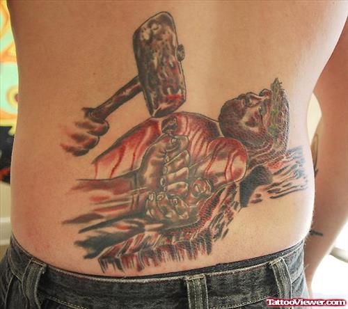 Religious Jesus Faith Tattoo On Back