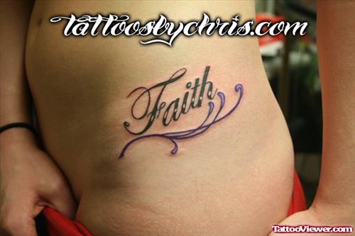 Left Side Rib Faith Tattoo