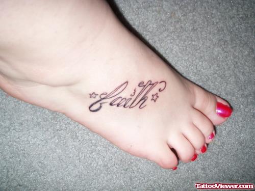 Girl Right Foot Faith Tattoo