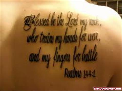 Bible Verse Faith Tattoo On Back Shoulder
