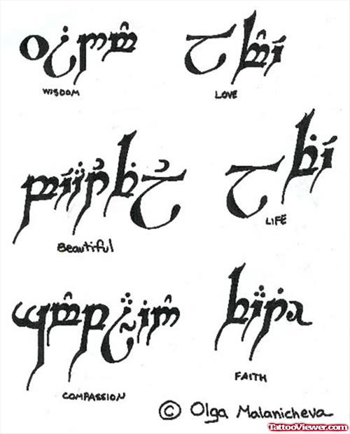Arabic Faith Quote Tattoo Design
