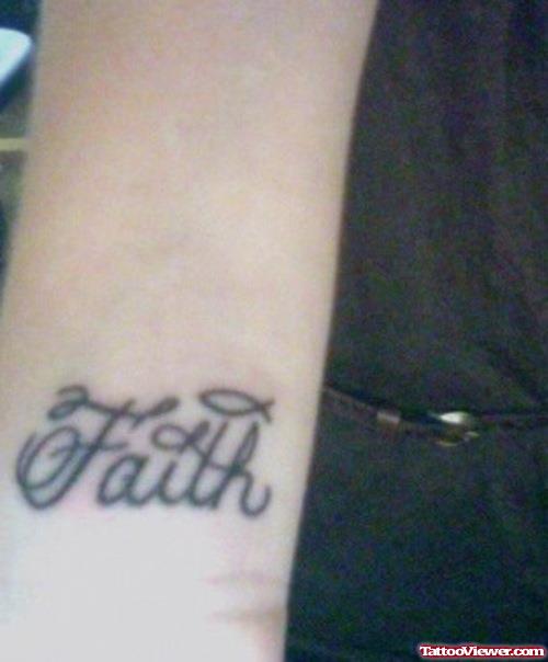 Guy Showing His Faith Tattoo