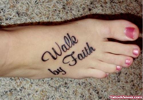 Girl Have Walk By Faith Tattoo