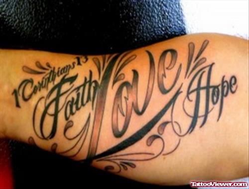 Cool Faith Love Hope Tattoo