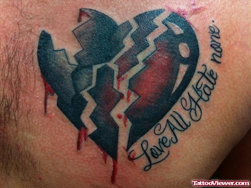 Broken Heart And Love All Hate None - Faith Tattoo