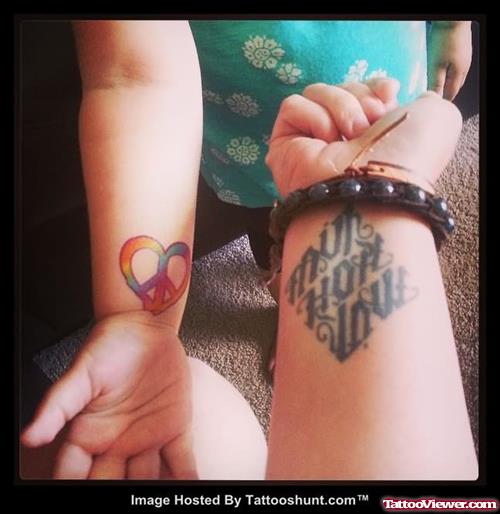 Heart Peace Symbol And ambigram Faith Tattoo