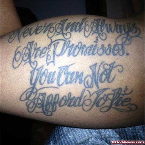 Faith Quote Tattoo On Biceps