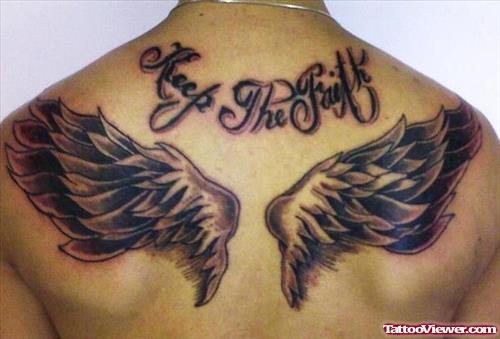 angel Wings and Keep The Faith Tattoo