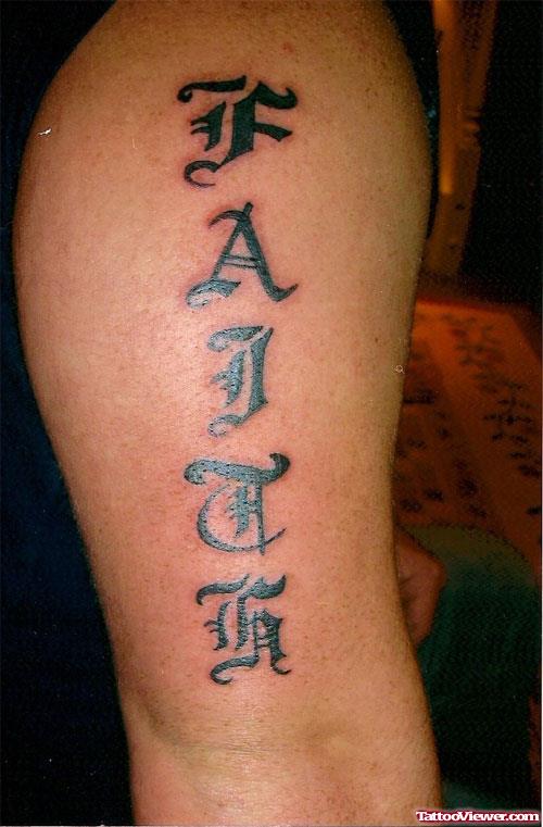 Ambigram Faith Tattoo On Sleeve