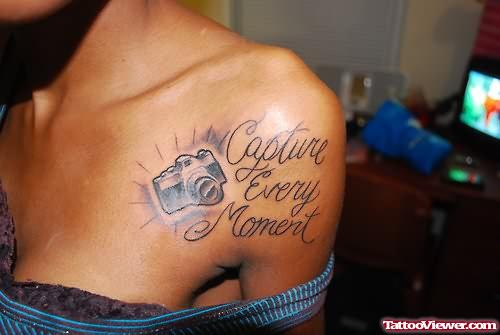 Camera Tattoo On Shoulder