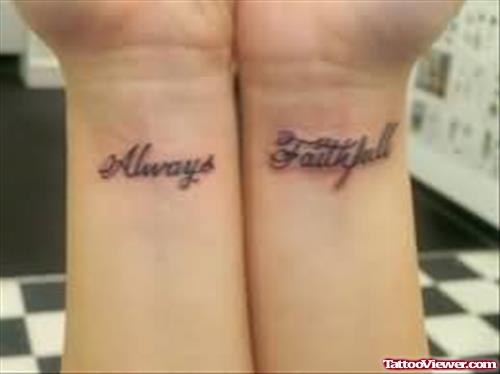 Always Faith Couple Tattoo
