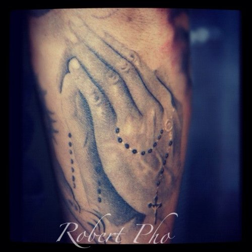 Cool Praying Hands Faith Tattoo