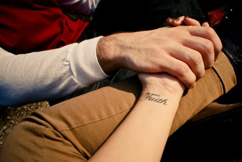 Beautiful Faith Tattoo On Left Wrist
