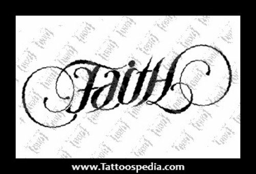 Awesome Ambigram Hope Faith Tattoo Design