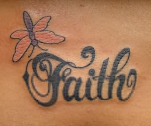 Butterfly And Faith Tattoo