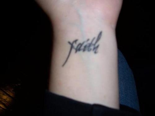 Amazing Faith Tattoo On Wrist