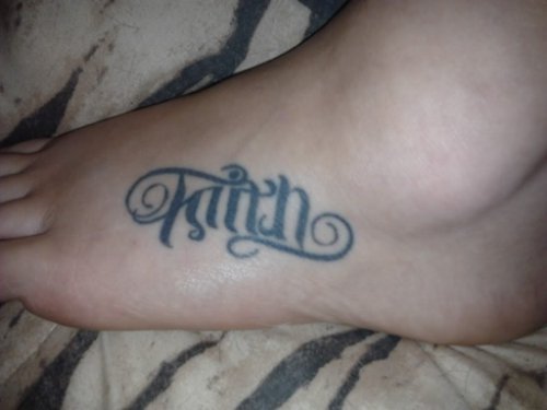 Left Foot Faith Tattoo