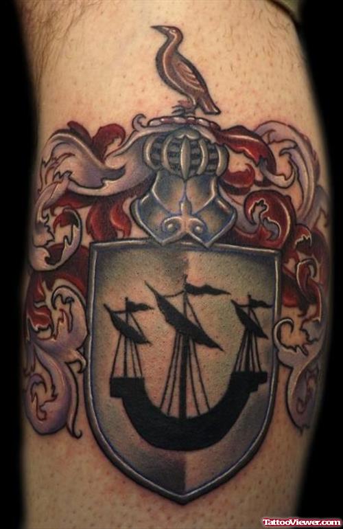 Awesome German Family Crest Tattoo