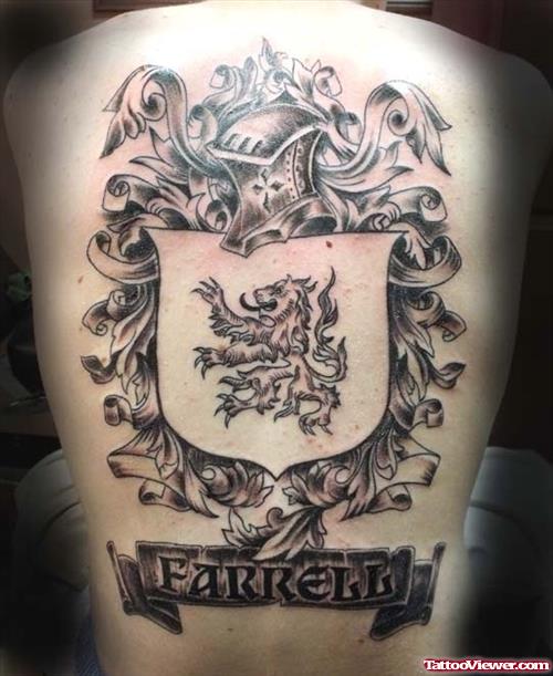 Back Body Family Crest Tattoo